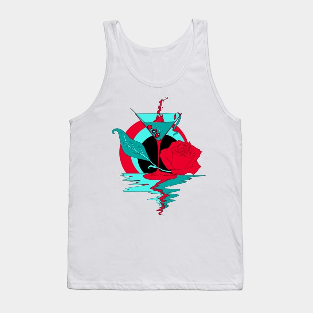 Turqred Martini and Rose Tank Top by kenallouis